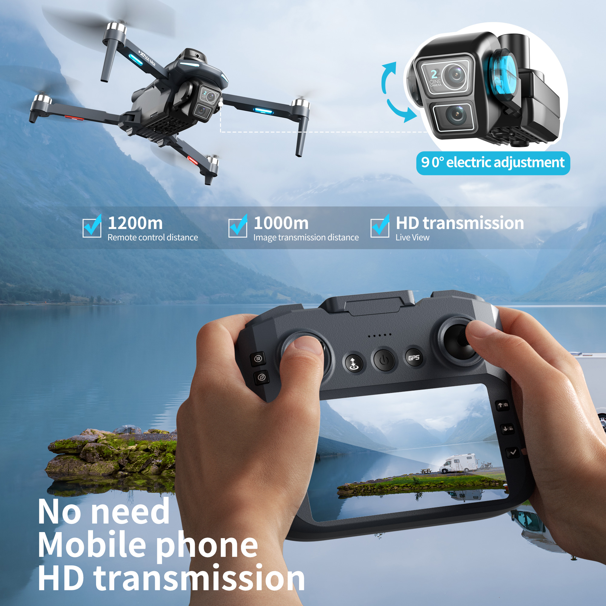 XT606 MAX GPS NEW Drone 8k Pro - đánh giá và giá Kids Toys Drone