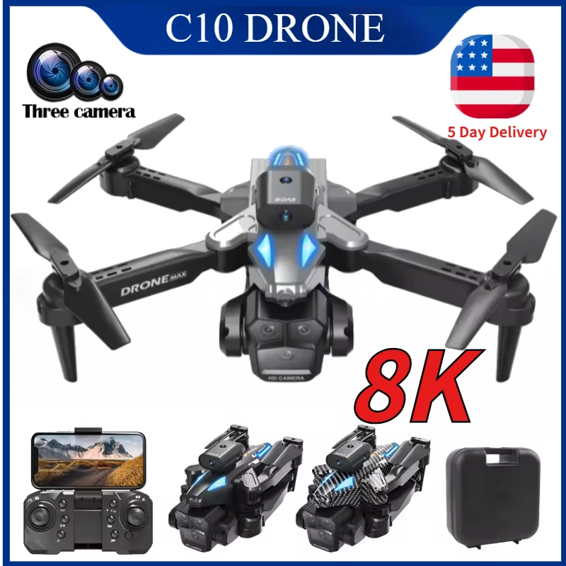 C10 8K HD RC Drone with Triple - đánh giá và giá Kids Toys Drone