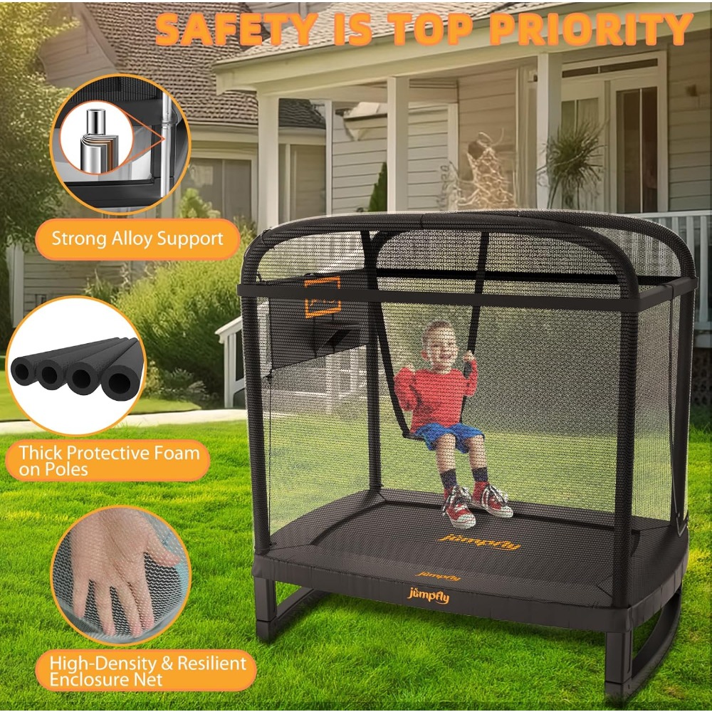6FT Rectangle Toddler Trampoli - đánh giá và giá Trampoline Mini Indoor