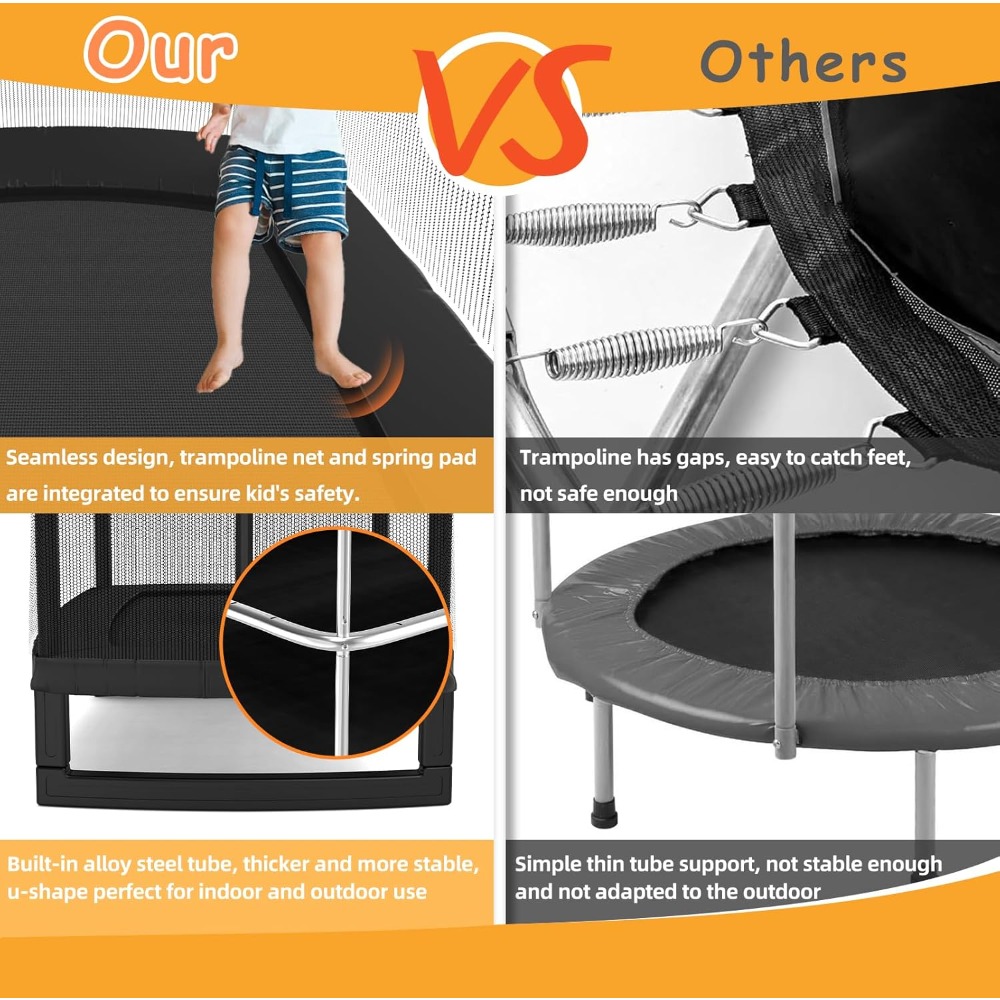 6FT Rectangle Toddler Trampoli - đánh giá và giá Trampoline Mini Indoor