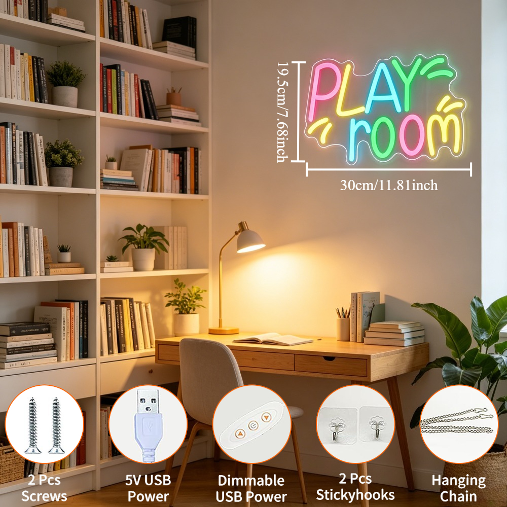 Play Room Neon Sign for Wall D - đánh giá và giá Kids Play Zone Toys