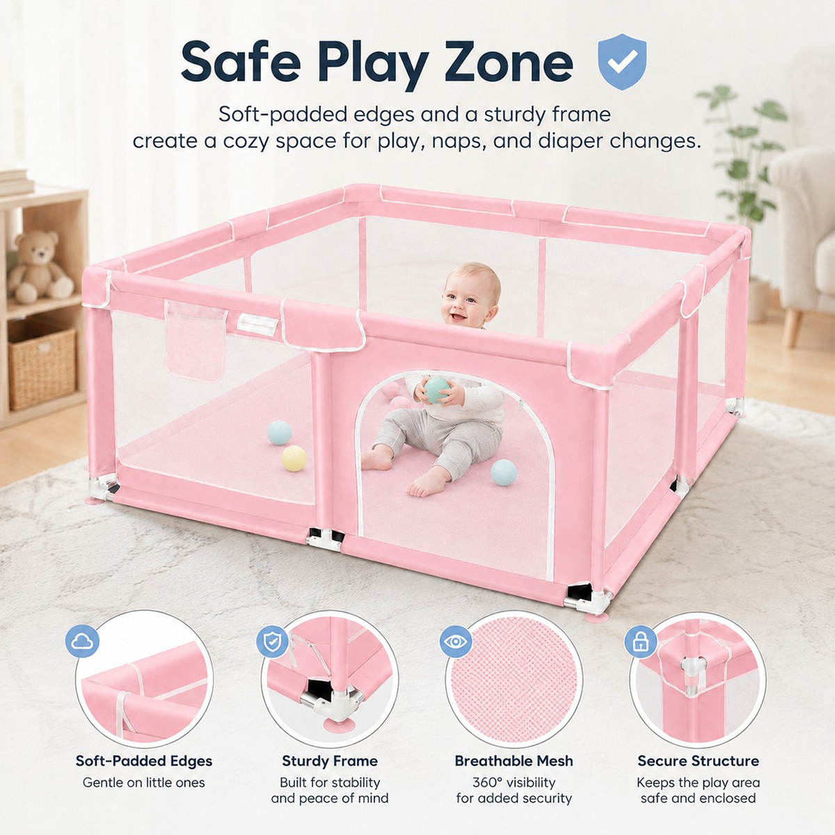 Kmaier Baby Playpen Indoor/Out - đánh giá và giá Kids Play Zone Toys